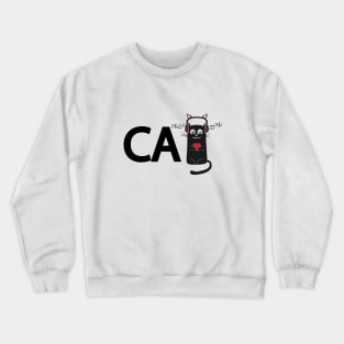 Cat being a cat while listening to music Crewneck Sweatshirt